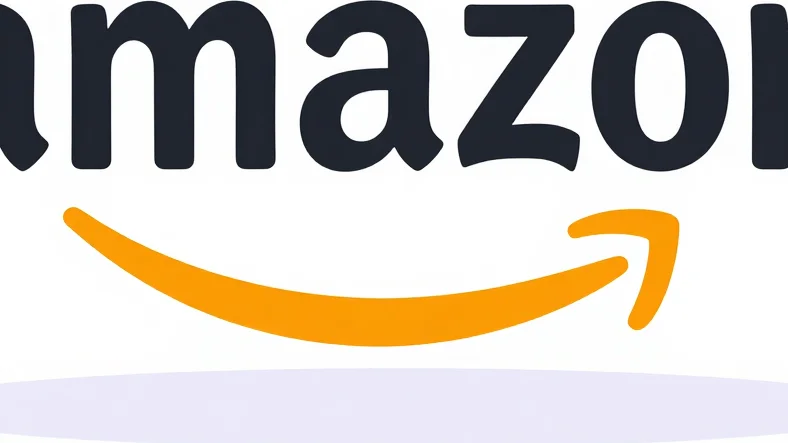 Clean, crisp digital illustration of Amazon logo, black and orang