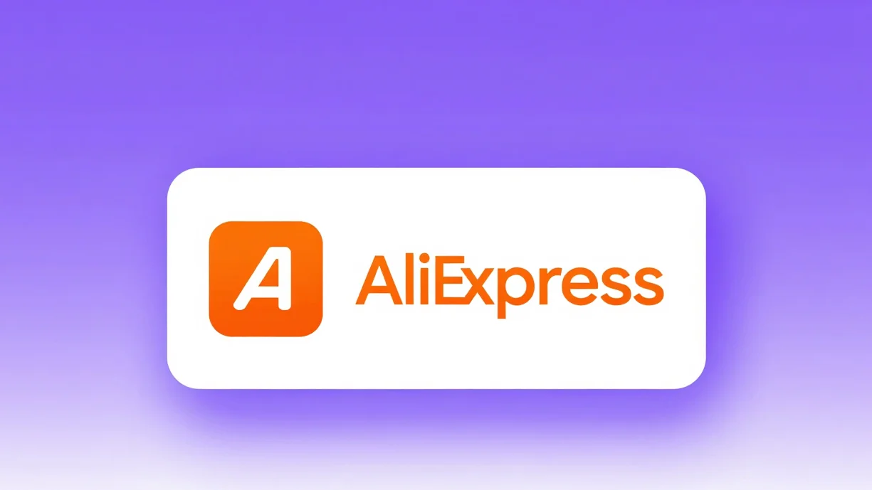 Clean, crisp digital illustration of AliExpress logo, orange and